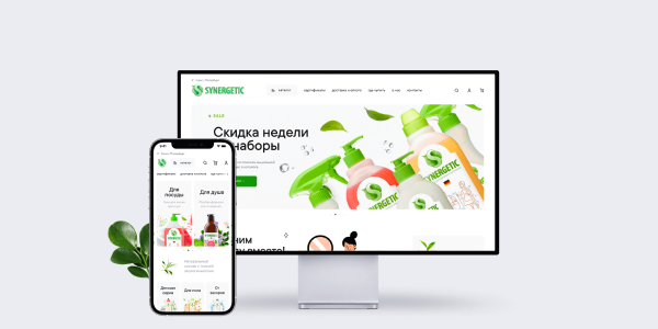 Разработка монобрендового интернет-магазина экологичных средств для уборки дома и личной гигиены SYNERGETIC