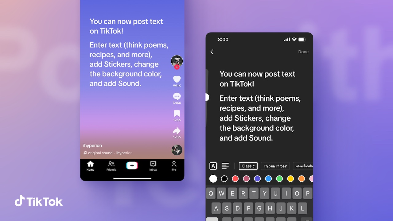 Покажи словами: TikTok добавил возможность постить тексты — ADPASS