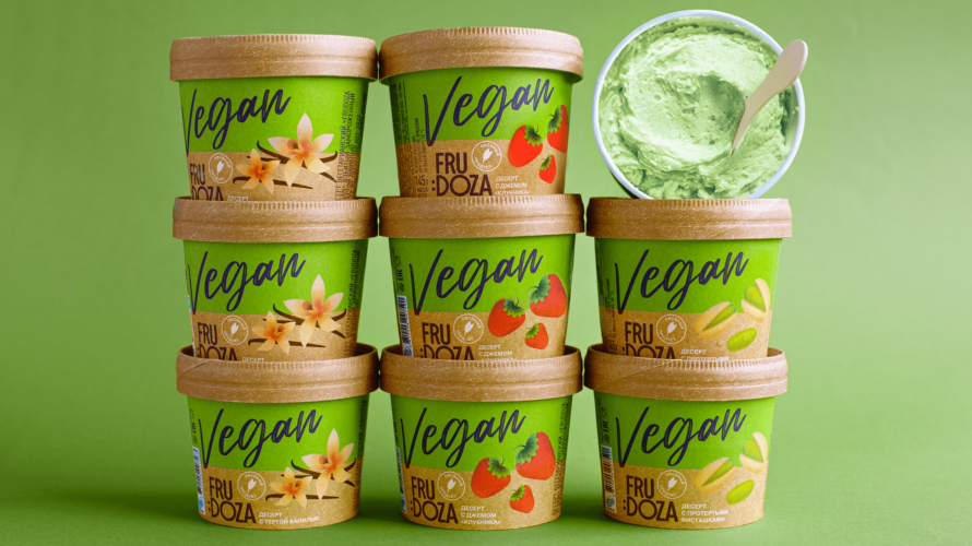 FRUDOZA VEGAN. Разработка дизайна для&nbsp;нового веганского десерта в&nbsp;портфеле бренда FRUDOZA