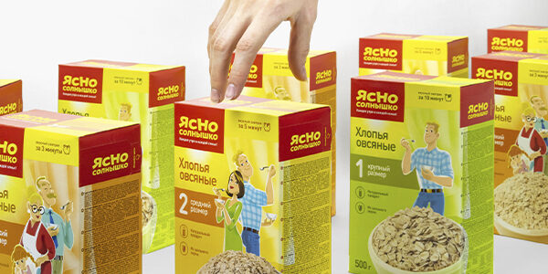 Редизайн упаковки для&nbsp;бренда хлопьев и&nbsp;каш Ясно Солнышко