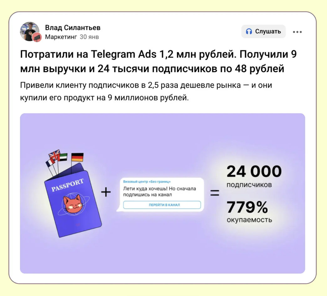 Как статья для рекламного агентства по Telegram ads дала 175 лидов за 3  месяца — ADPASS