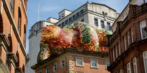 Tesco создала гигантского плодоовощного друга школьников