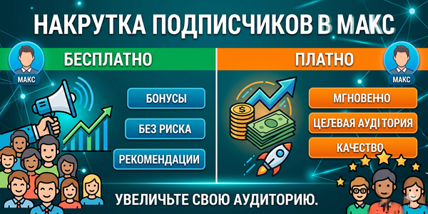 Накрутка подписчиков в&nbsp;Макс бесплатно и&nbsp;платно&nbsp;— 17&nbsp;рабочих схем в&nbsp;2026&nbsp;году