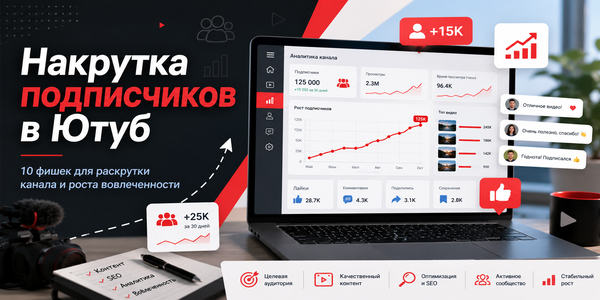 Накрутка подписчиков Ютуб: 10&nbsp;фишек как&nbsp;набрать аудиторию, увеличить вовлеченность и&nbsp;раскрутить канал через&nbsp;проверенные сервисы