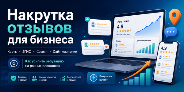 Накрутка отзывов для бизнеса: как усилить репутацию на картах, 2ГИС, Флампе и сайте компании