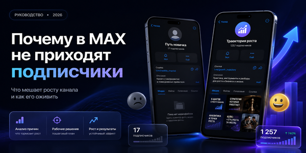 Канал в&nbsp;MAX не&nbsp;растёт: почему не&nbsp;приходят подписчики после публикаций и&nbsp;как&nbsp;это исправить