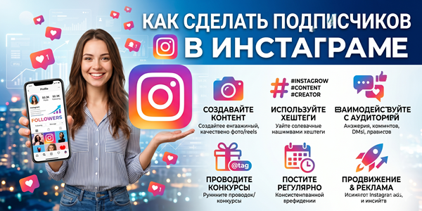 Как сделать подписчиков в Инстаграме без заданий – ТОП 23 сервиса раскрутки 2026