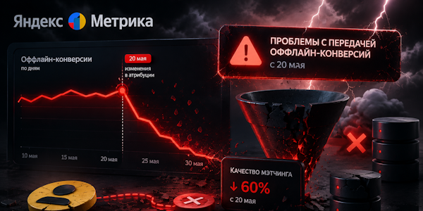 Сбой в Яндекс.Метрике и Яндекс.Директ 20 — 22 мая: резкая просадка метчинга конверсий после обновления атрибуции | Sales Ninja