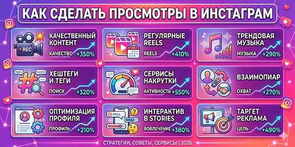 Как сделать просмотры в Инстаграм в 2026 году — секреты и сервисы