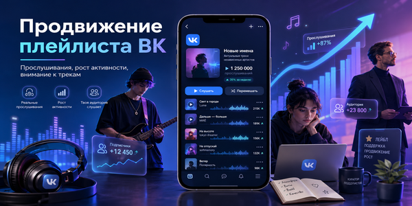 Купить прослушивания плейлиста ВК: как&nbsp;продвигать музыкальный плейлист и&nbsp;где заказать живую активность