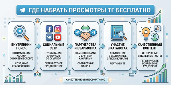 Где набрать просмотры ТГ бесплатно – ТОП 25 схем поднять активность каналу в 2026 году