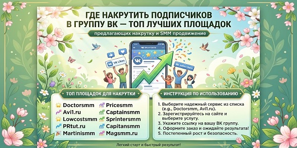 Где накрутить подписчиков в группу ВК: полный гид от SMM-эксперта