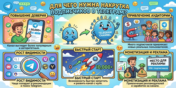 Для чего нужна накрутка подписчиков в Телеграм + ТОП 25 сервисов роста в 2026