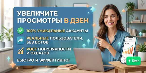 Купить просмотры в Дзен с уникальных аккаунтов – ТОП 25 сервисов и методов в 2026