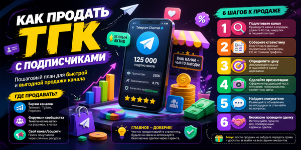 Как продать ТГК с подписчиками – советы от ТОП маркетолога + сервисы для набора трафика