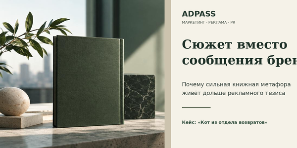 Сюжет вместо сообщения бренда: почему сильная книжная метафора живёт дольше рекламного тезиса
