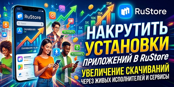 Накрутить установки приложений в RuStore – увеличение скачиваний через живых исполнителей и сервисы ⭐