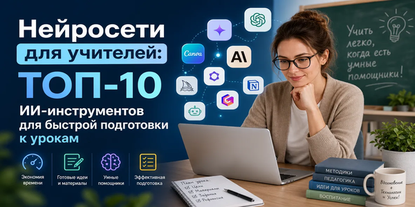 Нейросети для учителей: ТОП-10 ИИ-инструментов для быстрой подготовки к урокам