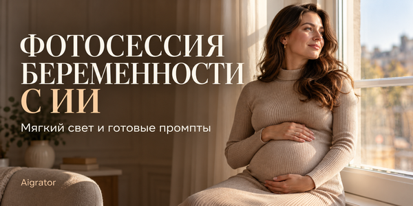 Промпты для ИИ-фотосессии беременности: 5 мягких сценариев