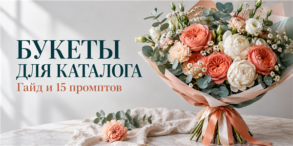 Фото букетов с ИИ: инструкция для цветочного магазина и 15 промптов