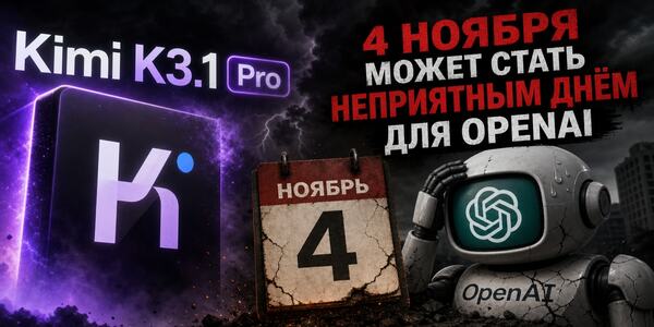 Kimi K3.1 Pro: 4 ноября может стать неприятным днём для OpenAI