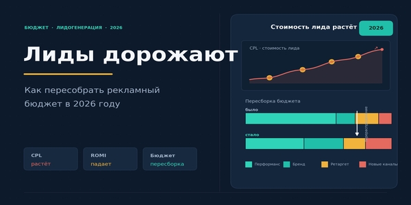 Лиды дорожают: как пересобрать рекламный бюджет в 2026 году