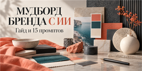 Мудборд бренда с ИИ: пошаговая инструкция и 15 промптов для концепций