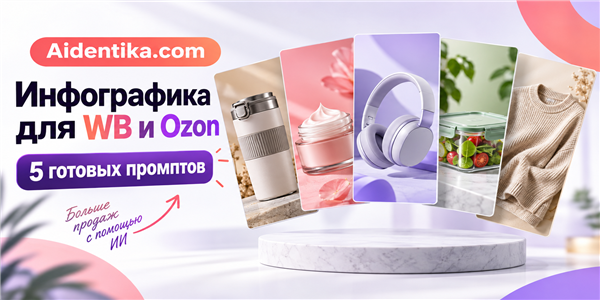Aidentika.com — генерация инфографики бесплатно для WB и Ozon: готовые промпты