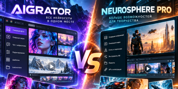 Aigrator vs Neurosphere Pro: сравнение агрегаторов нейросетей 2026 — какой лучше для генерации фото и видео