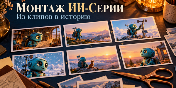 Монтаж ИИ-сериала: как собрать мультфильм из генераций