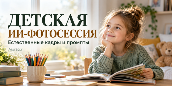 Промпты для детской ИИ-фотосессии: 5 естественных сцен