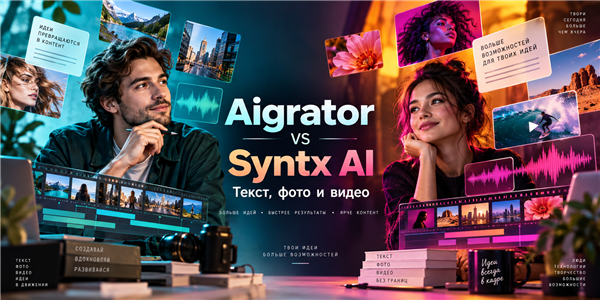 Aigrator AI или Syntx AI: сравнение агрегаторов для текста, фото и видео