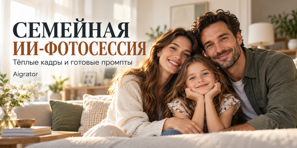 Промпты для семейной ИИ-фотосессии: 5 сцен с детьми