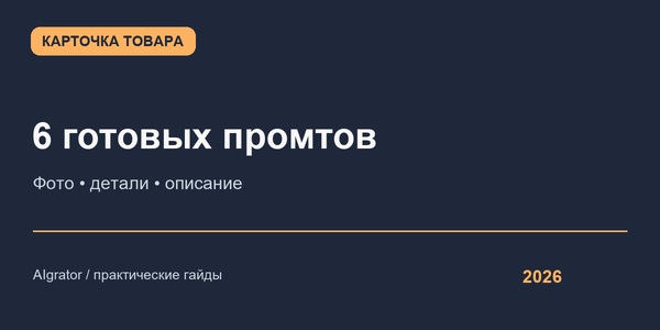 Как сгенерировать продающую карточку товара: готовые промты для маркетплейсов