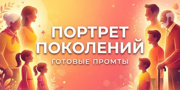 Тренд «Портрет поколений»: как собрать всю семью на одном фото нейросетью и готовые промты