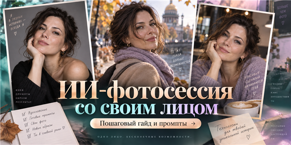 Как создать ИИ-фотосессию со своим лицом бесплатно: инструкция и промпты