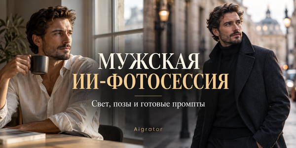 Промпты для мужской ИИ-фотосессии: 5 естественных сценариев
