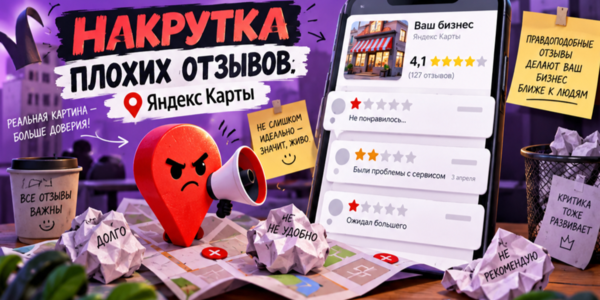 Накрутка плохих отзывов Яндекс карты – обзор сайтов, где можно сделать быстро и качественно