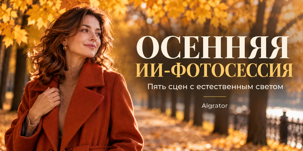 Промпты для осенней ИИ-фотосессии: 5 сцен с естественным светом